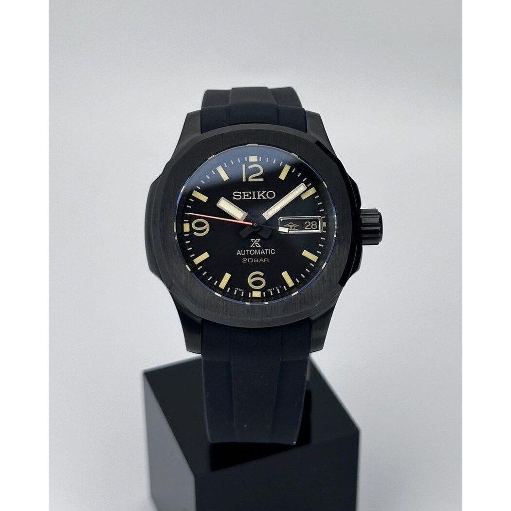 Custom Seiko Mod • Land Prospex Black Nautilus • 40mm